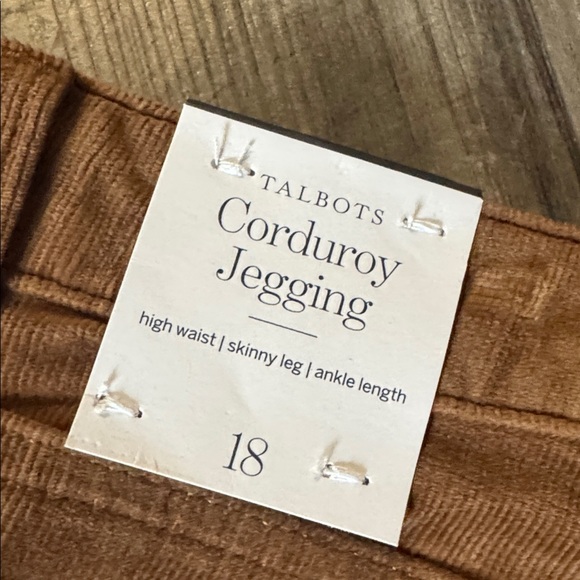 NEW Talbots 18 corduroy jeggings brown womens plus slimming high waist ankle - Picture 10 of 10
